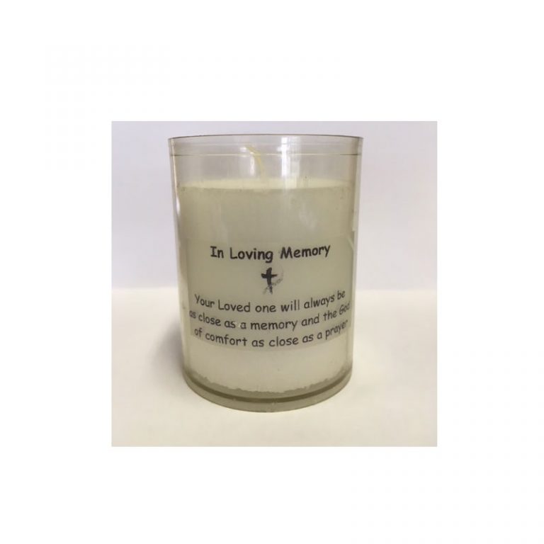 24hr “In Loving Memory” Candle with Prayer McGovern Church Supplies